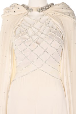 Lot 36 - A Loris Azzaro white jersey and silk-chiffon...