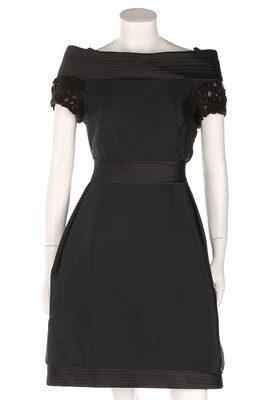 Lot 37 - A Versace black silk cocktail dress, late...