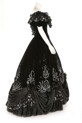 Lot 38 - A bespoke black velvet ballgown, circa 1998,...