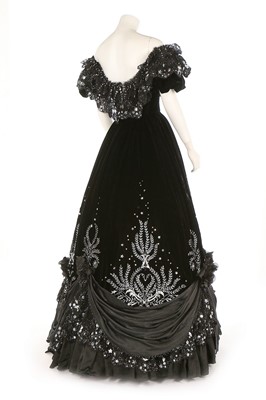 Lot 38 - A bespoke black velvet ballgown, circa 1998,...