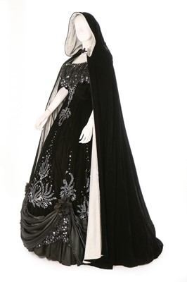 Lot 38 - A bespoke black velvet ballgown, circa 1998,...