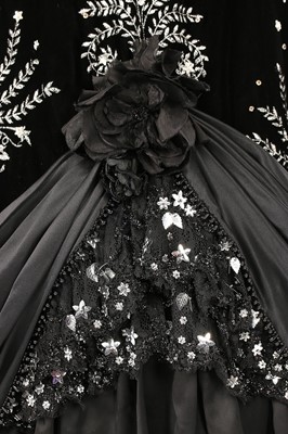 Lot 38 - A bespoke black velvet ballgown, circa 1998,...