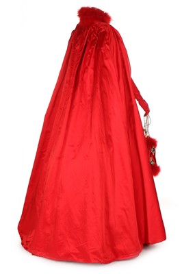 Lot 39 - A bespoke red satin and marabou feather...