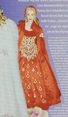 Lot 39 - A bespoke red satin and marabou feather...