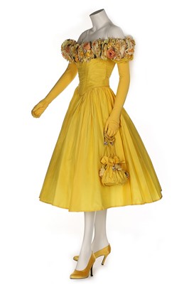 Lot 42 - Two bespoke romantic taffeta dresses, circa...