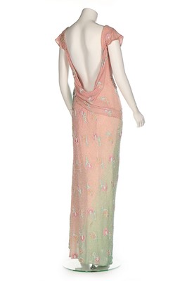 Lot 46 - A bespoke pink and green chiffon evening...