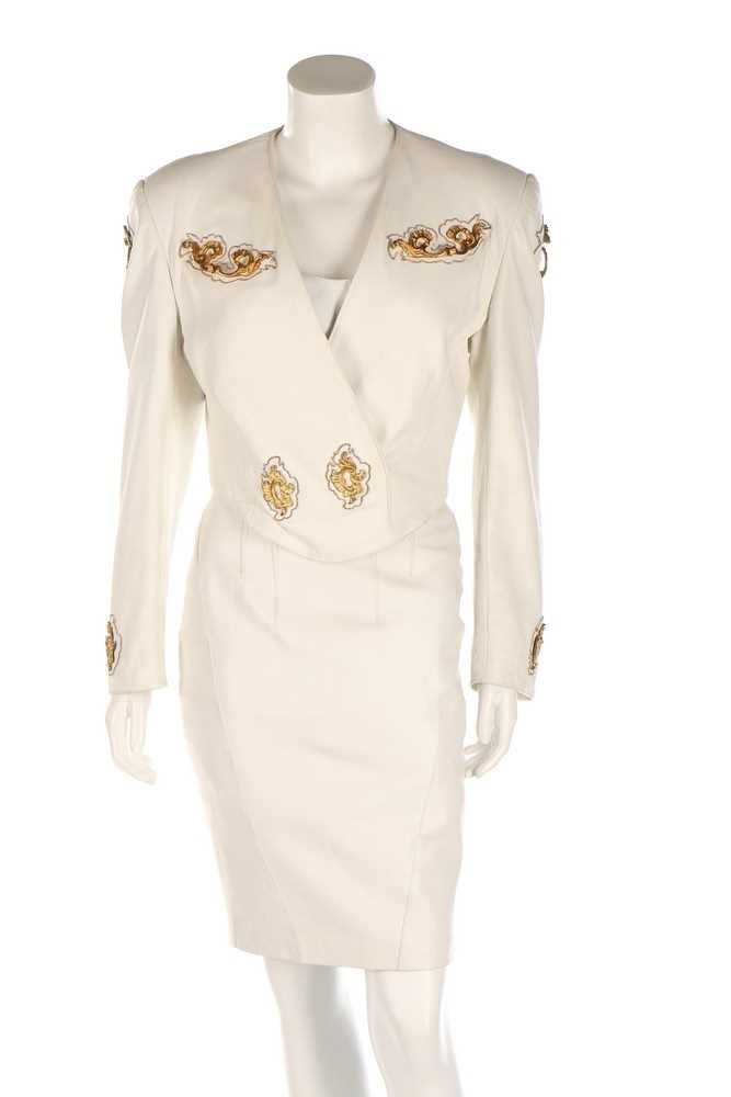 Lot 53 - A Jitrois white leather ensemble, circa 1990,...