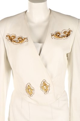 Lot 53 - A Jitrois white leather ensemble, circa 1990,...