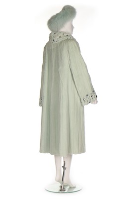 Lot 54 - A mint-green rabbit fur coat, 1990s,...