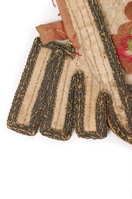Lot 65 - An embroidered stomacher, English, circa 1710,...