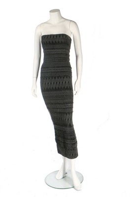 Lot 281 - A John Galliano embroidered chenille strapless...