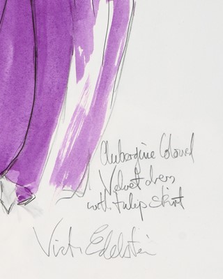 Lot 189 - Victor Edelstein sketch of Princess Diana's...