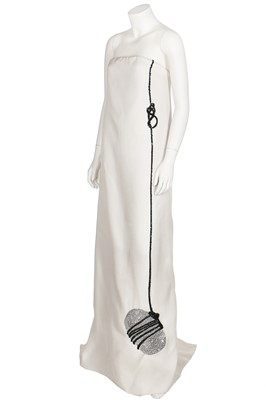 Lot 228 - A Ralph Rucci ivory gazar and sequinned sheath, 2000s