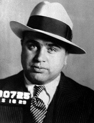 Lot 46 - A rare pair of spats autographed by Al (Scarface) Capone, 1920s