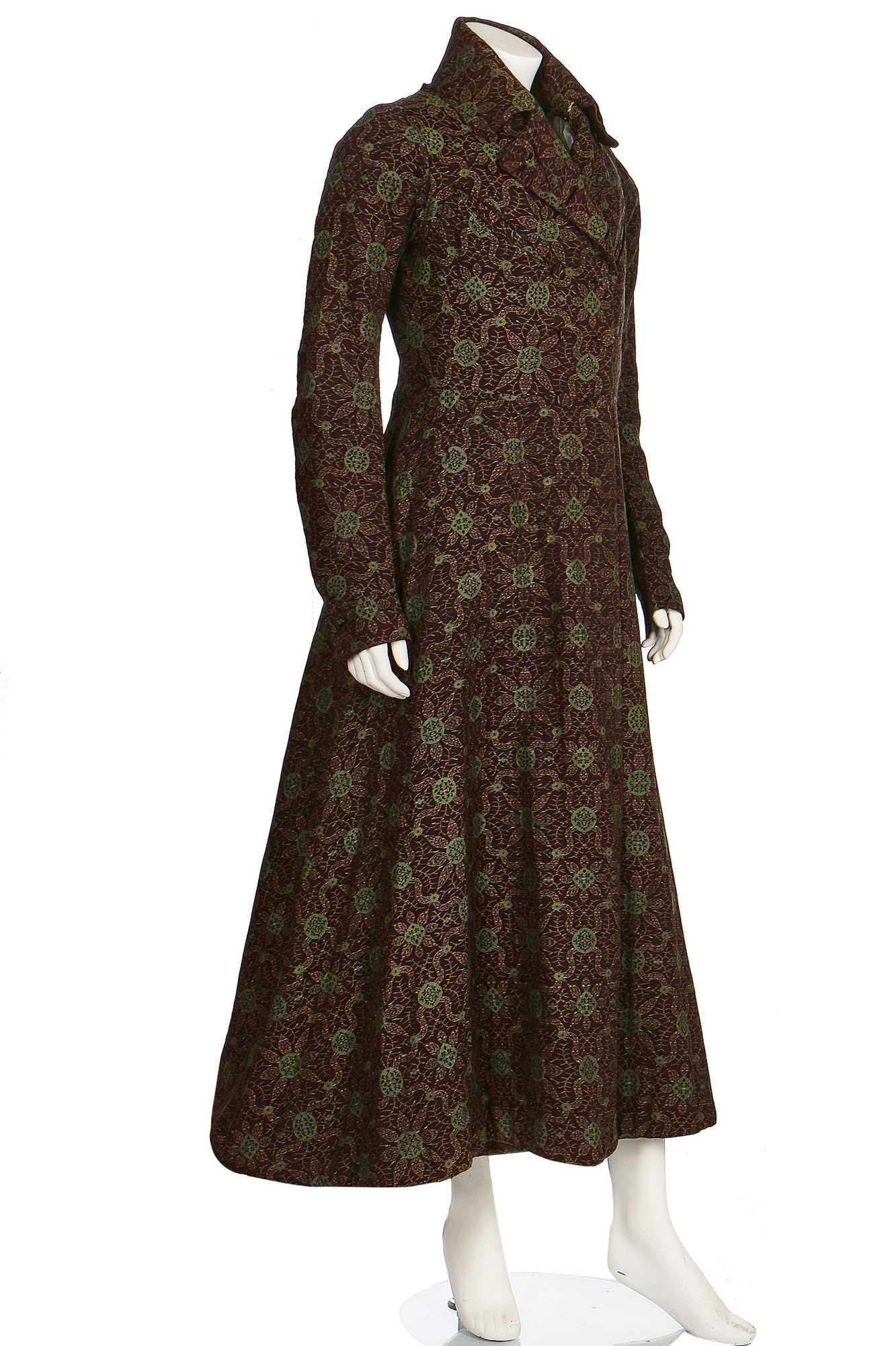 Lot 42 - A fine gentleman's woven wool banyan or nightgown, late 1830s -early 1840s