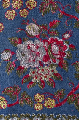 Lot 36 - A Spitalfields peacock-blue silk stole, 1810-20