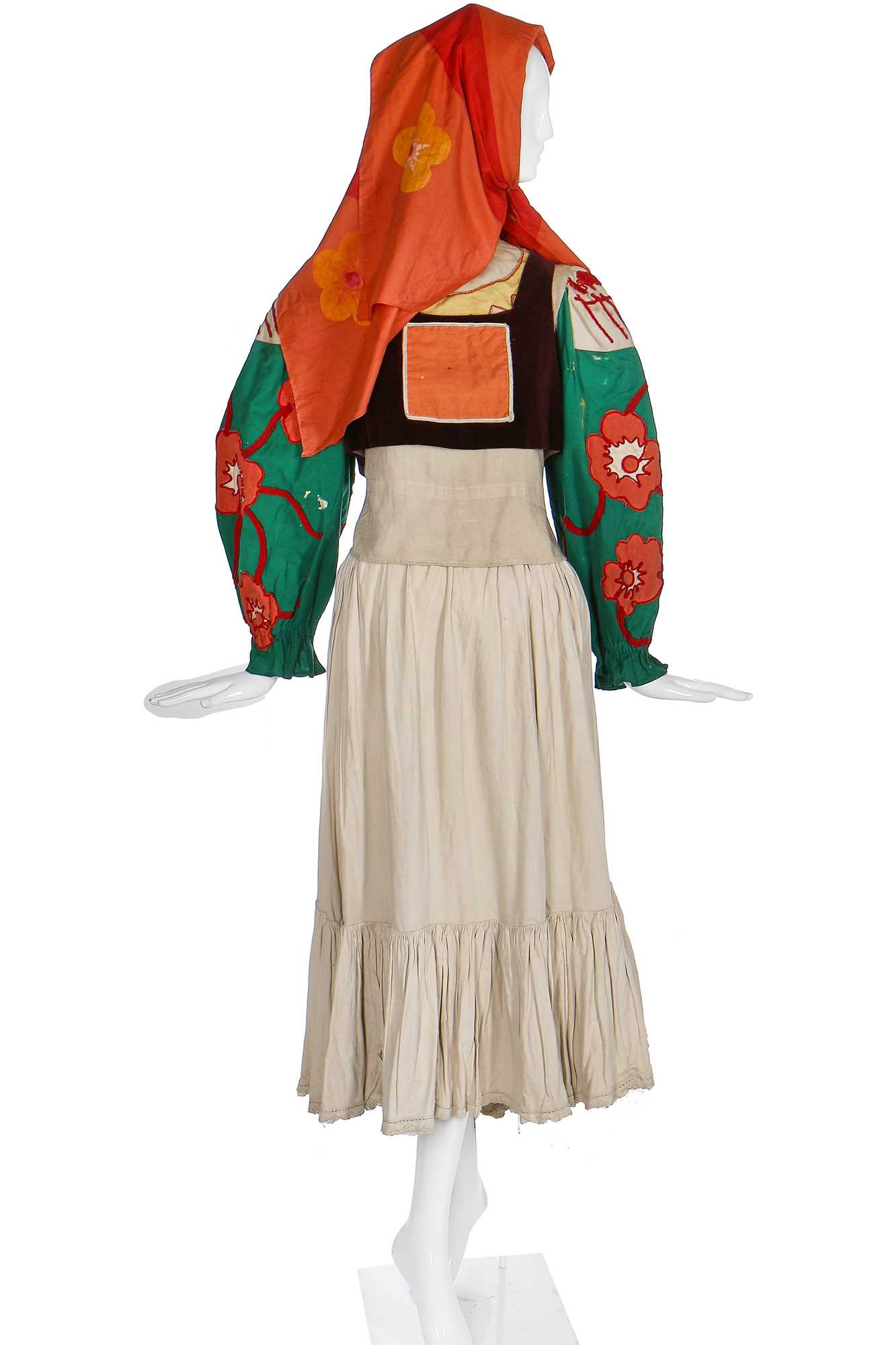 Lot 55 - Diaghilev's Ballets Russes 'Le Coq d'Or' costume elements for a female subject of King Dodon