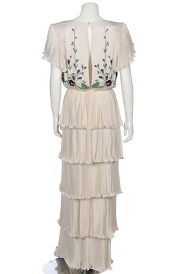 Lot 179 - A Valentino Garavani couture sequined ivory silk evening gown, circa 1983