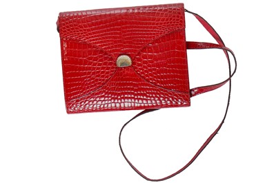 Lot 6 - A J.P Renard tri-colour crocodile clutch, early 1970s
