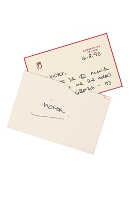 Lot 187 - Princess Diana handwritten note to Victor...