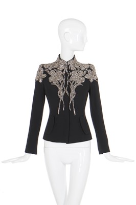 Lot 109 - Alexander McQueen by Sarah Burton embellished black crêpe evening jacket, pre-Fall 2014