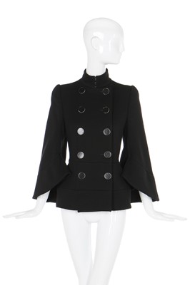 Lot 110 - Alexander McQueen by Sarah Burton black wool jacket, Autumn-Winter 2015-16