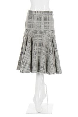 Lot 13 - Alexander McQueen grey plaid mohair 'skating' skirt, 'The Overlook', Autumn-Winter 1999-2000