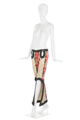 Lot 14 - Alexander McQueen pair of striped, brocaded wool Bumsters, 'The Eye', Spring-Summer 2000