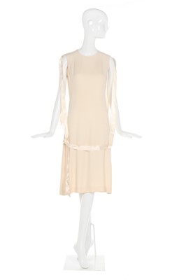 Lot 15 - Alexander McQueen ribbon-trimmed ivory crêpe dress, 'Eshu', Autumn-Winter 2000-01