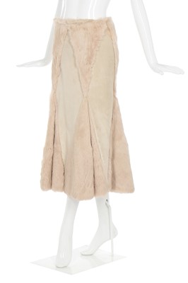 Lot 16 - Alexander McQueen suede and rabbit fur skirt, 'Eshu', Autumn-Winter 2000-01