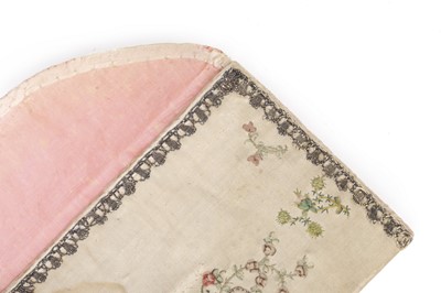 Lot 66 - A ribbon-worked purse, circa 1780, of ivory...