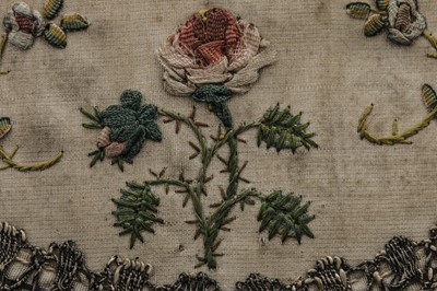 Lot 66 - A ribbon-worked purse, circa 1780, of ivory...