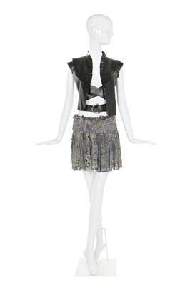 Lot 27 - Alexander McQueen leather and suede ensemble, 'Irere', Spring-Summer 2003