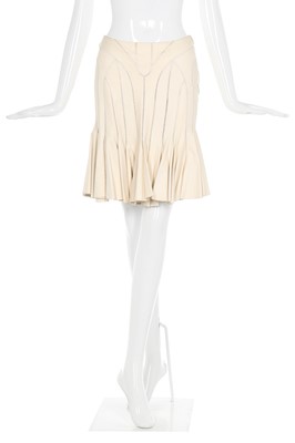 Lot 32 - Alexander McQueen panelled leather skirt, 'Deliverance', Spring-Summer 2004