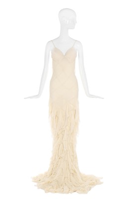 Lot 33 - Alexander McQueen bias-cut ivory chiffon evening gown, 'Deliverance', Spring-Summer 2004