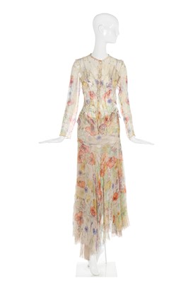 Lot 35 - Alexander McQueen bias-cut floral chiffon ensemble, 'Deliverance', Spring-Summer 2004