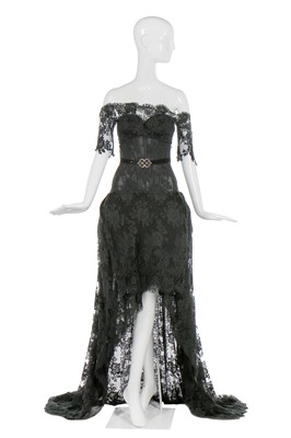 Lot 47 - Alexander McQueen black lace 'pannier' evening dress, 'Sarabande', Spring-Summer 2007