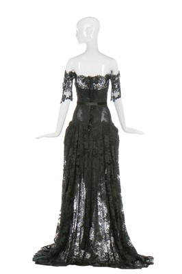 Lot 47 - Alexander McQueen black lace 'pannier' evening dress, 'Sarabande', Spring-Summer 2007