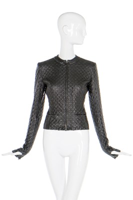Lot 49 - Alexander McQueen quilted black leather jacket, probably Autumn-Winter 2007-08