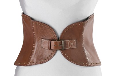 Lot 50 - Alexander McQueen leather waist cincher, 'In Memory of Elizabeth Howe, Salem, 1692', A/W 2007-08
