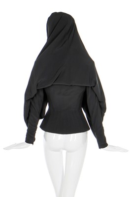 Lot 51 - Alexander McQueen black crêpe jacket with draped veil, 'Sarabande', Spring-Summer 2007