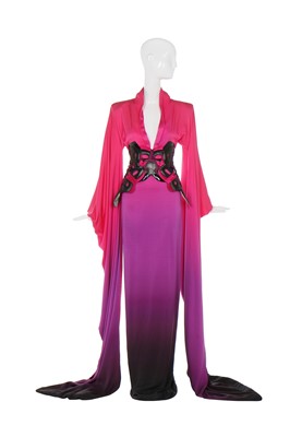 Lot 54 - Alexander McQueen dégradé silk kimono, 'La Dame Bleue', Spring-Summer 2008