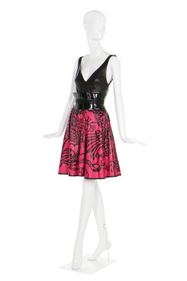 Lot 61 - Alexander McQueen laser-cut leather cocktail dress, 'La Dame Bleue', Spring-Summer 2008