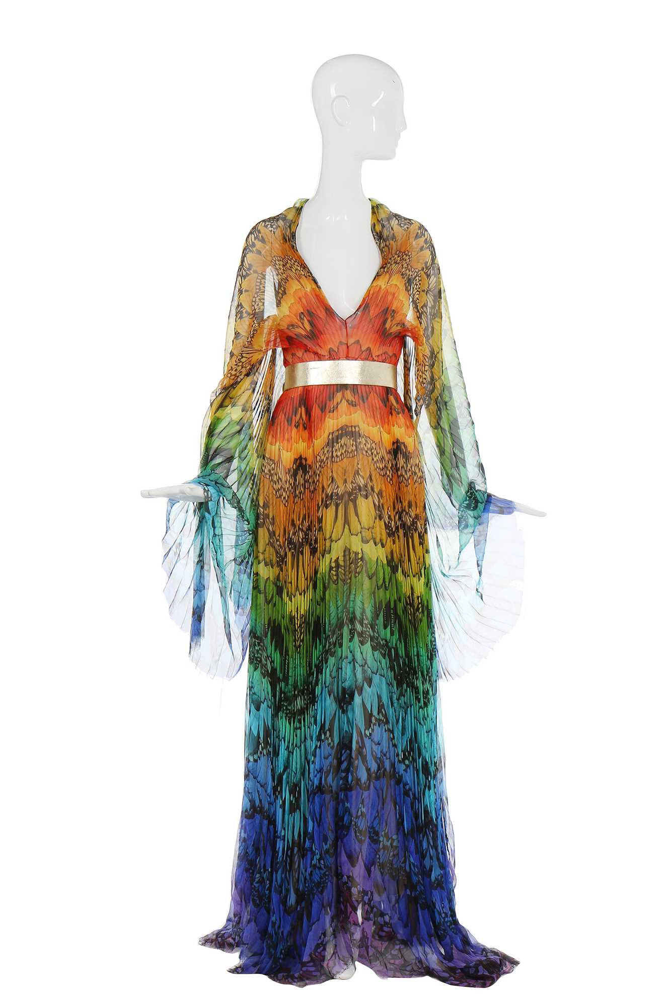 Lot 63 - Alexander McQueen printed chiffon 'Butterfly' dress, 'La Dame Bleue', Spring-Summer 2008
