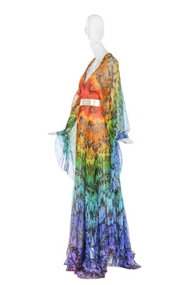 Lot 63 - Alexander McQueen printed chiffon 'Butterfly' dress, 'La Dame Bleue', Spring-Summer 2008