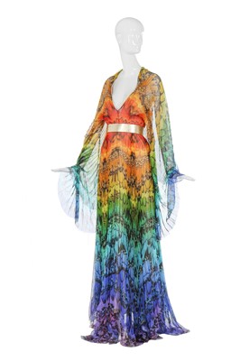 Lot 63 - Alexander McQueen printed chiffon 'Butterfly' dress, 'La Dame Bleue', Spring-Summer 2008