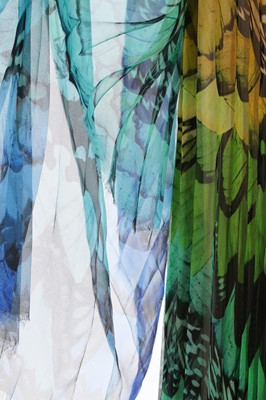 Lot 63 - Alexander McQueen printed chiffon 'Butterfly' dress, 'La Dame Bleue', Spring-Summer 2008