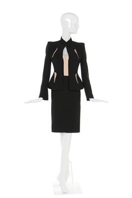 Lot 68 - Alexander McQueen black crêpe cocktail ensemble, Spring-Summer, 2008