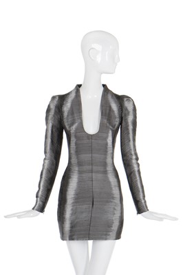 Lot 74 - Alexander McQueen woven satin 'coil' dress, 'Natural Dis-tinction, Un-Natural Selection', S/S 2009