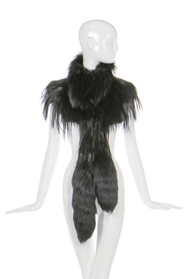 Lot 77 - Alexander McQueen black fur capelet, probably 'Horn of Plenty', Autumn-Winter 2009-10